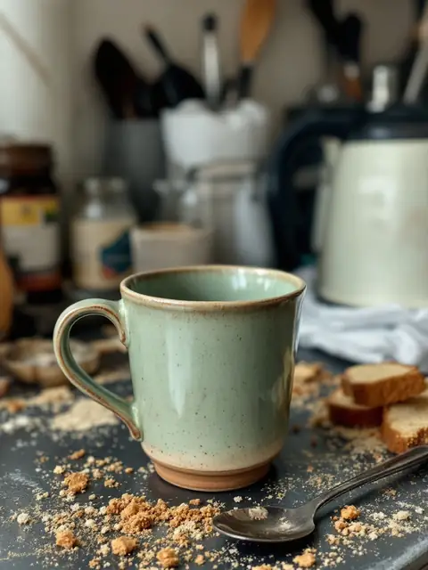 Example input: a phone photo of the mug